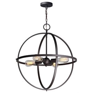 Woodbridge Lighting Gyro 4-Light Metal Chandelier in Metallic Bronze