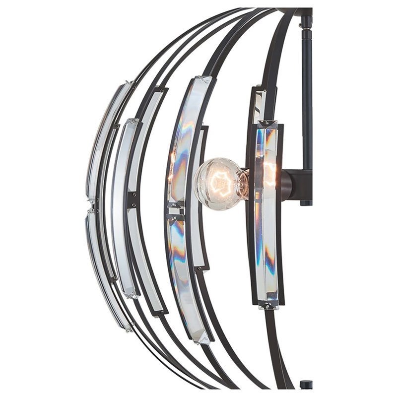 Woodbridge Lighting Parisian 4-Light Glass and Metal Globe Chandelier in Bronze