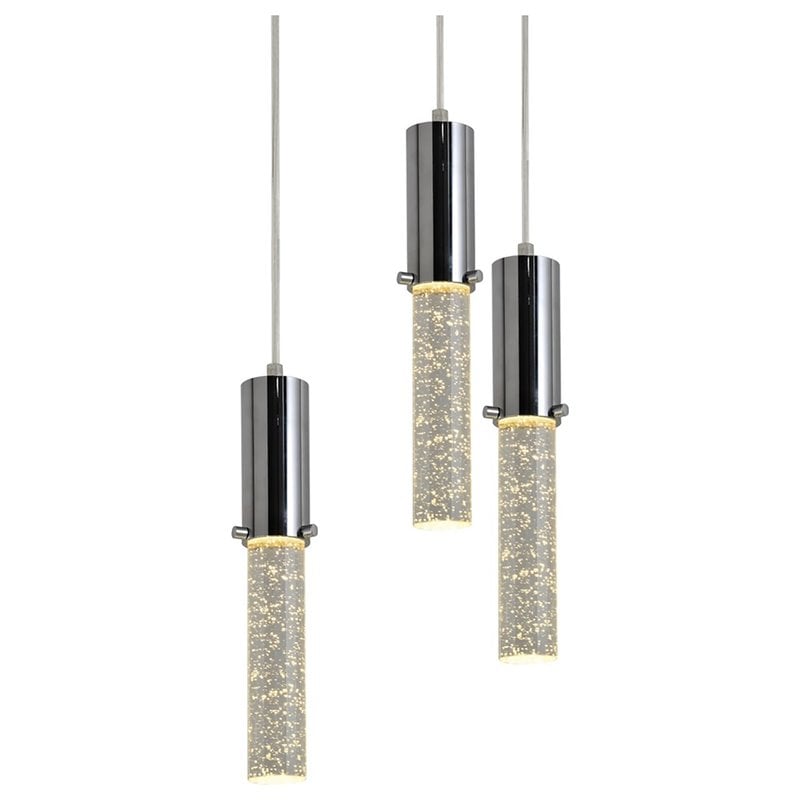 Woodbridge Lighting Pixie 5-Light Glass Chandelier in Chrome