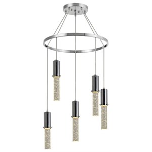 Woodbridge Lighting Pixie 5-Light Glass Chandelier in Chrome