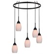 Woodbridge Lighting Venezia 5-Light Glass Chandelier in Bronze/Opal