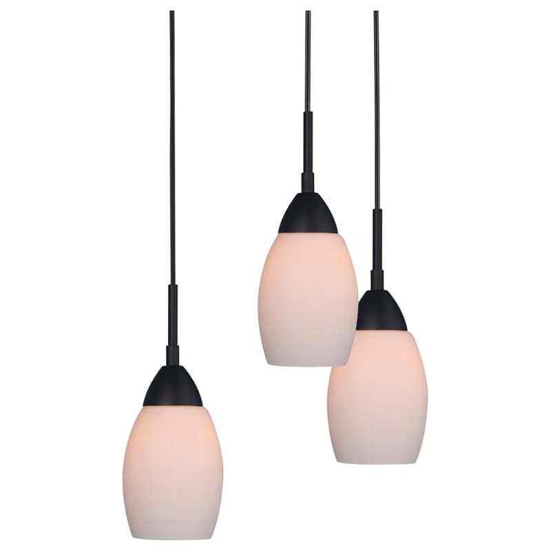 Woodbridge Lighting Venezia 5-Light Glass Chandelier in Bronze/Opal