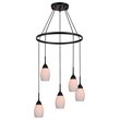 Woodbridge Lighting Venezia 5-Light Glass Chandelier in Bronze/Opal