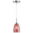 Woodbridge Lighting Venezia 1-Light Glass Mini-Pendant in Nickel/Mosaic Red