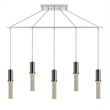 Woodbridge Lighting Pixie 5-Light Glass Linear Pendant in Chrome