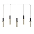 Woodbridge Lighting Pixie 5-Light Glass Linear Pendant in Chrome