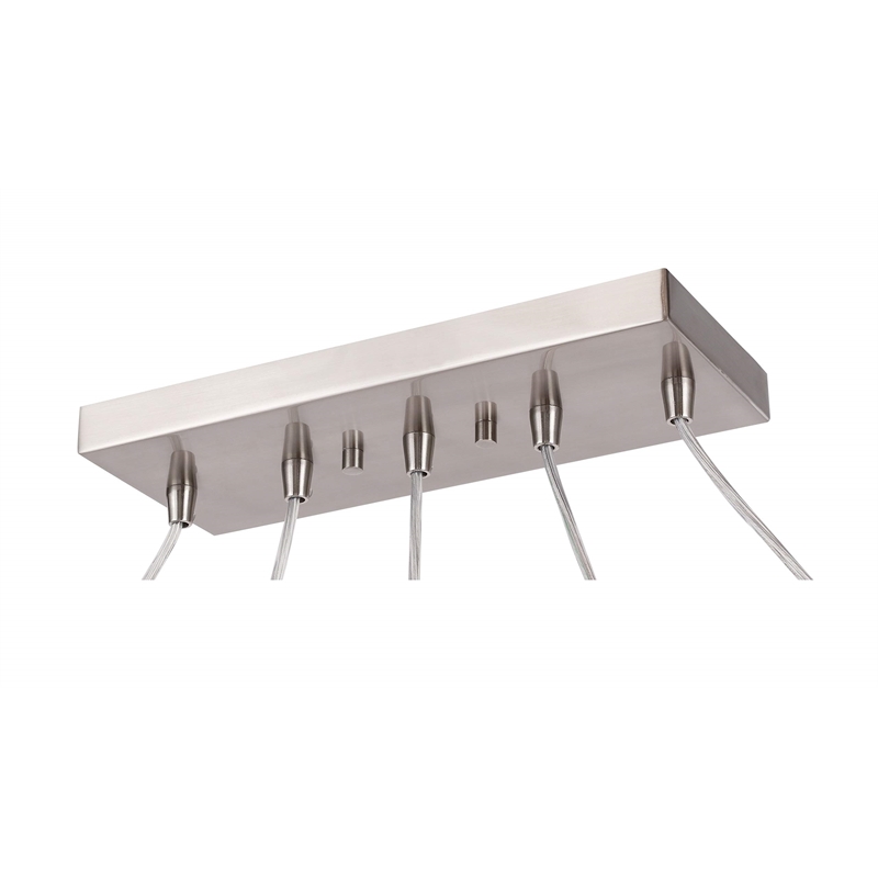 Woodbridge Lighting Pixie 5-Light Glass Linear Pendant in Chrome
