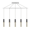 Woodbridge Lighting Pixie 5-Light Glass Linear Pendant in Chrome