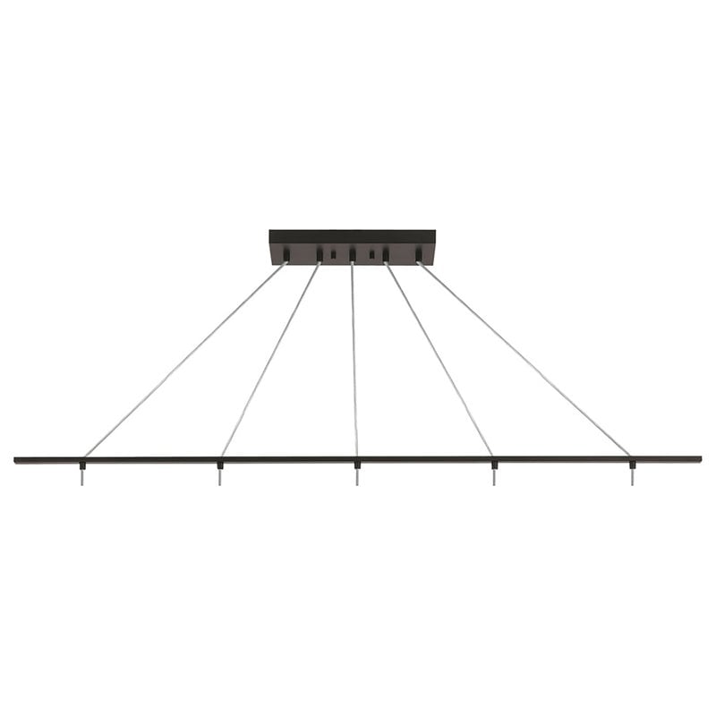 Woodbridge Lighting Pixie 5-Light Glass Linear Pendant in Chrome/Bronze