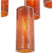 Woodbridge Lighting Pyramid 5-Light Glass Pendant in Satin Nickel/Amber