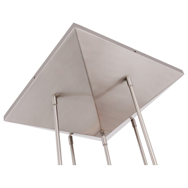 Woodbridge Lighting Pyramid 5-Light Glass Pendant in Satin Nickel/Amber
