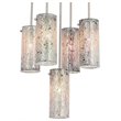 Woodbridge Lighting Pyramid 5-Light Glass Pendant in Satin Nickel/Iridescent
