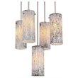 Woodbridge Lighting Pyramid 5-Light Glass Pendant in Satin Nickel/White