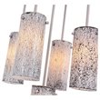 Woodbridge Lighting Pyramid 5-Light Glass Pendant in Satin Nickel/White