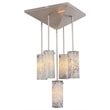 Woodbridge Lighting Pyramid 5-Light Glass Pendant in Satin Nickel/White