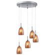 Woodbridge Lighting Venezia 5-Light Glass Cluster Pendant in Nickel/Mosaic Amber