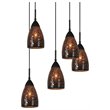 Woodbridge Lighting Venezia 5-Light Glass Cluster Pendant in Bronze/Mirror