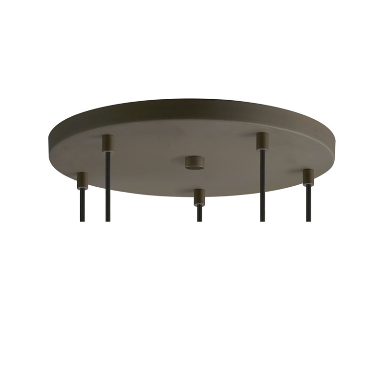 Woodbridge Lighting Venezia 5-Light Glass Cluster Pendant in Bronze/Mirror
