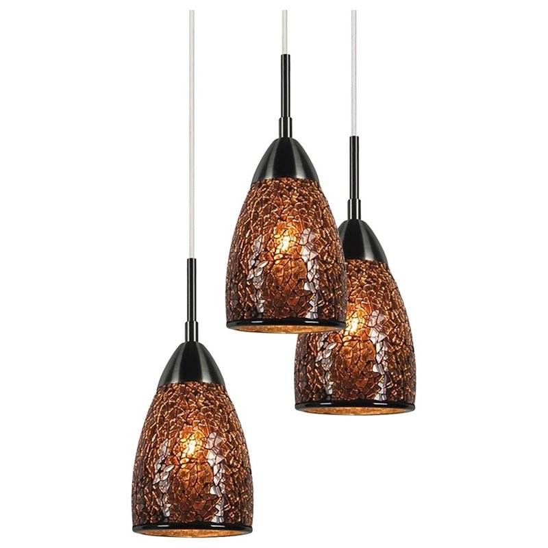 Woodbridge Lighting Venezia 5-Light Glass Cluster Pendant in Nickel/Mirror