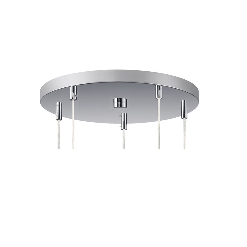 Woodbridge Lighting Venezia 5-Light Glass Cluster Pendant in Nickel/Mirror