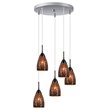 Woodbridge Lighting Venezia 5-Light Glass Cluster Pendant in Nickel/Mirror