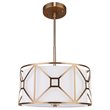 Woodbridge Lighting Regan Medium 3-Light Fabric LED Pendant in Brass