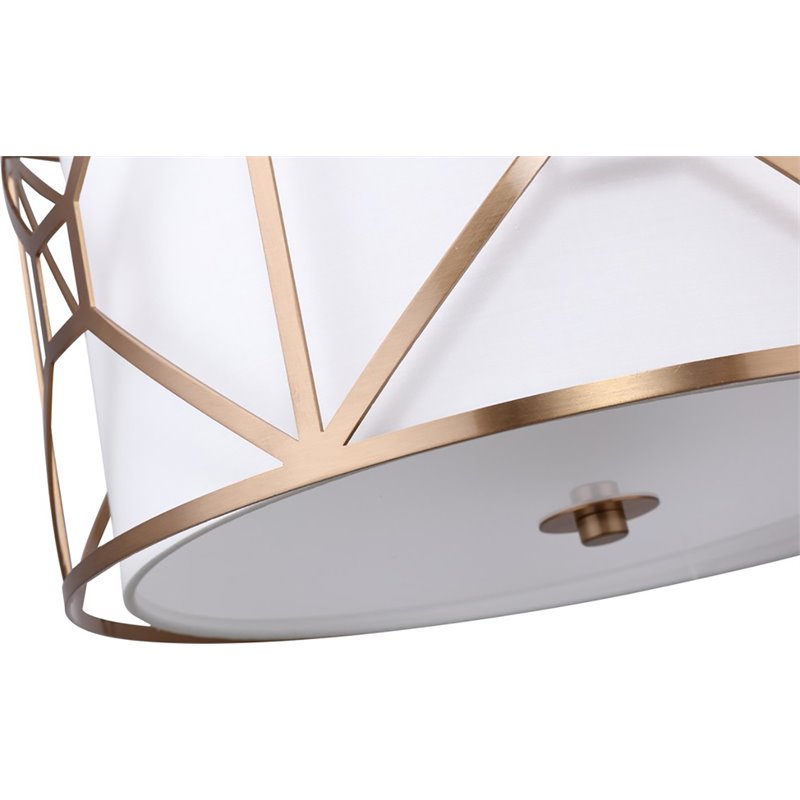 Woodbridge Lighting Regan Medium 3-Light Fabric LED Pendant in Brass