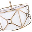 Woodbridge Lighting Regan Medium 3-Light Fabric LED Pendant in Brass
