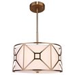 Woodbridge Lighting Regan Medium 3-Light Fabric LED Pendant in Brass