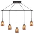 Woodbridge Lighting Venezia 5-Light Glass Linear Pendant in Bronze/Mosaic Amber