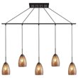 Woodbridge Lighting Venezia 5-Light Glass Linear Pendant in Bronze/Mosaic Amber