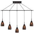 Woodbridge Lighting Venezia 5-Light Glass Linear Pendant in Bronze/Mosaic Mirror