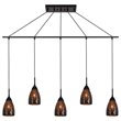 Woodbridge Lighting Venezia 5-Light Glass Linear Pendant in Bronze/Mosaic Mirror
