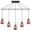 Woodbridge Lighting Venezia 5-Light Glass Linear Pendant in Bronze/Mosaic Red