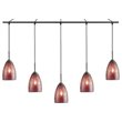 Woodbridge Lighting Venezia 5-Light Glass Linear Pendant in Bronze/Mosaic Red