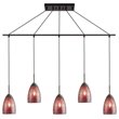 Woodbridge Lighting Venezia 5-Light Glass Linear Pendant in Bronze/Mosaic Red