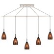 Woodbridge Lighting Venezia 5-Light Glass Linear Pendant in Nickel/Mosaic Mirror