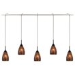 Woodbridge Lighting Venezia 5-Light Glass Linear Pendant in Nickel/Mosaic Mirror