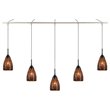 Woodbridge Lighting Venezia 5-Light Glass Linear Pendant in Nickel/Mosaic Mirror