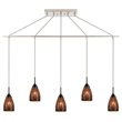 Woodbridge Lighting Venezia 5-Light Glass Linear Pendant in Nickel/Mosaic Mirror