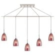 Woodbridge Lighting Venezia 5-Light Glass Linear Pendant in Nickel/Mosaic Red