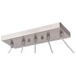Woodbridge Lighting Venezia 5-Light Glass Linear Pendant in Nickel/Mosaic Red