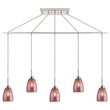 Woodbridge Lighting Venezia 5-Light Glass Linear Pendant in Nickel/Mosaic Red