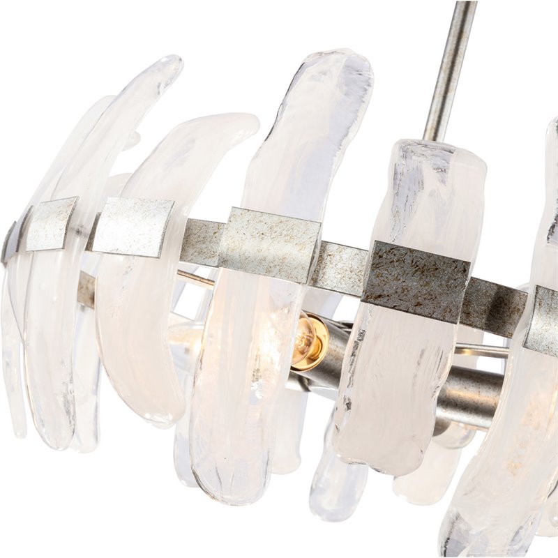 Woodbridge Lighting Vinchenzo 4-Light Glass Chandelier in Aged Silver