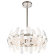 Woodbridge Lighting Vinchenzo 4-Light Glass Chandelier in Aged Silver