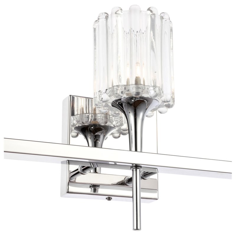 Woodbridge Lighting Regent Park 3Lt Glass Bath Light in Chrome/Petite Swizzle