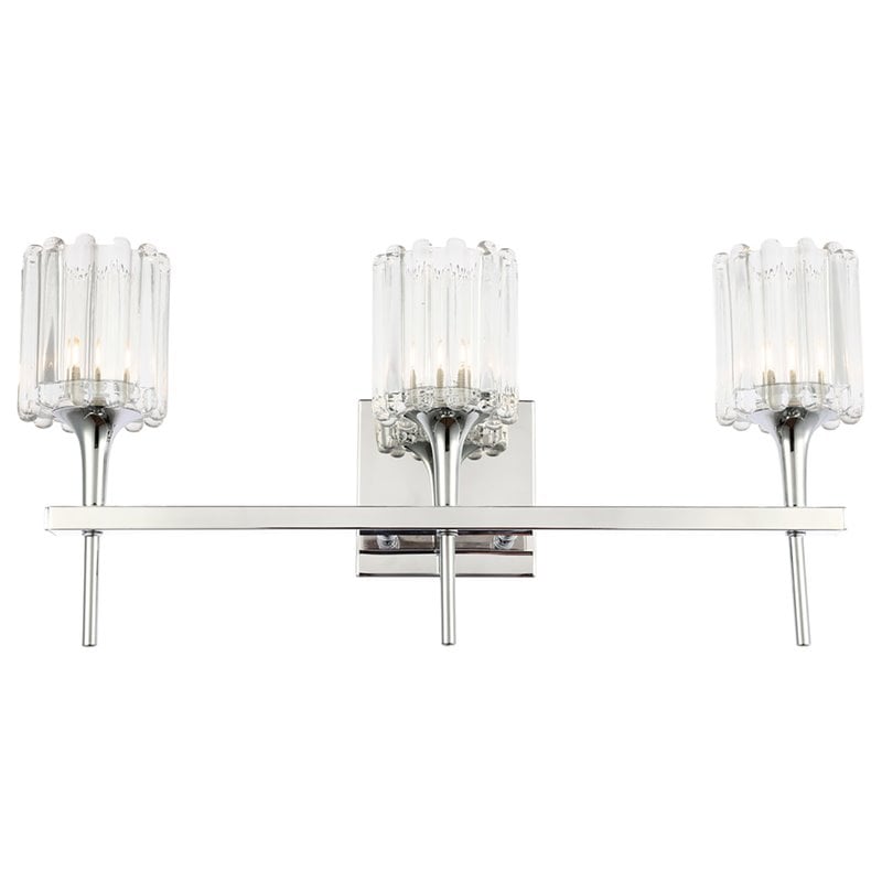 Woodbridge Lighting Regent Park 3Lt Glass Bath Light in Chrome/Petite Swizzle
