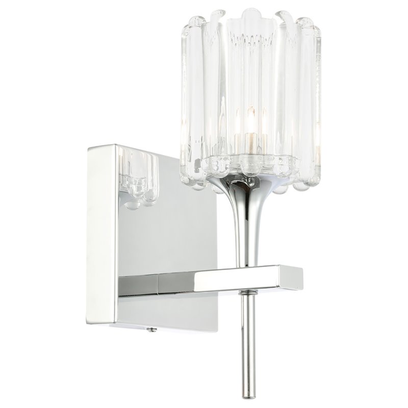 Woodbridge Lighting Regent Park 1Lt Glass Bath/Wall Light in Chrome/Swizzle