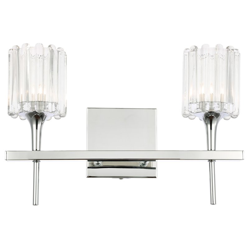 Woodbridge Lighting Regent Park 2Lt Glass Bath Light in Chrome/Petite Swizzle