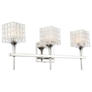 woodbridge lighting regent park 3lt glass led bath light in chrome/frosted